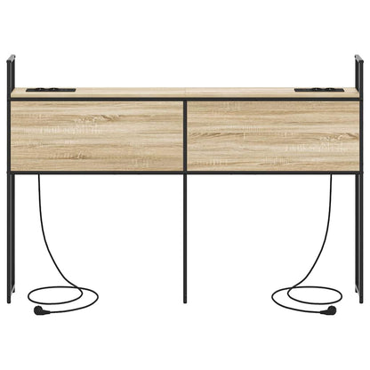 Testiera con Stazione di Carica e Storage rovere sonoma 140 cm