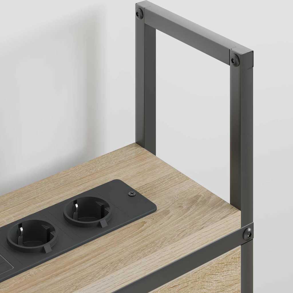 Testiera con Stazione di Carica e Storage rovere sonoma 150 cm