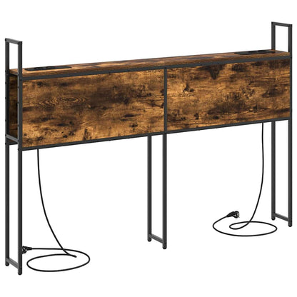 Testiera con Stazione di Carica e Storage Rovere fumo 150 cm