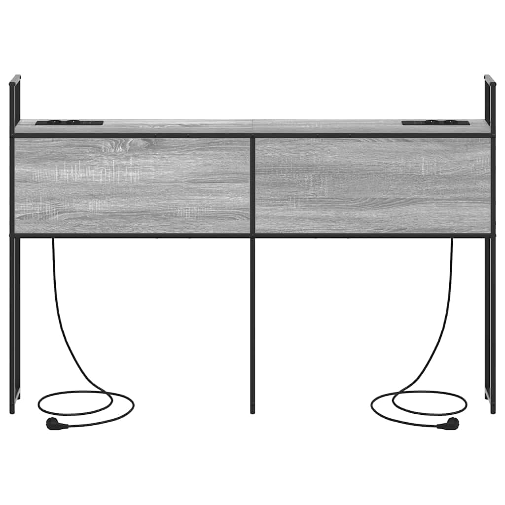 Testiera con Stazione di Carica e Storage Grigio sonoma 150 cm