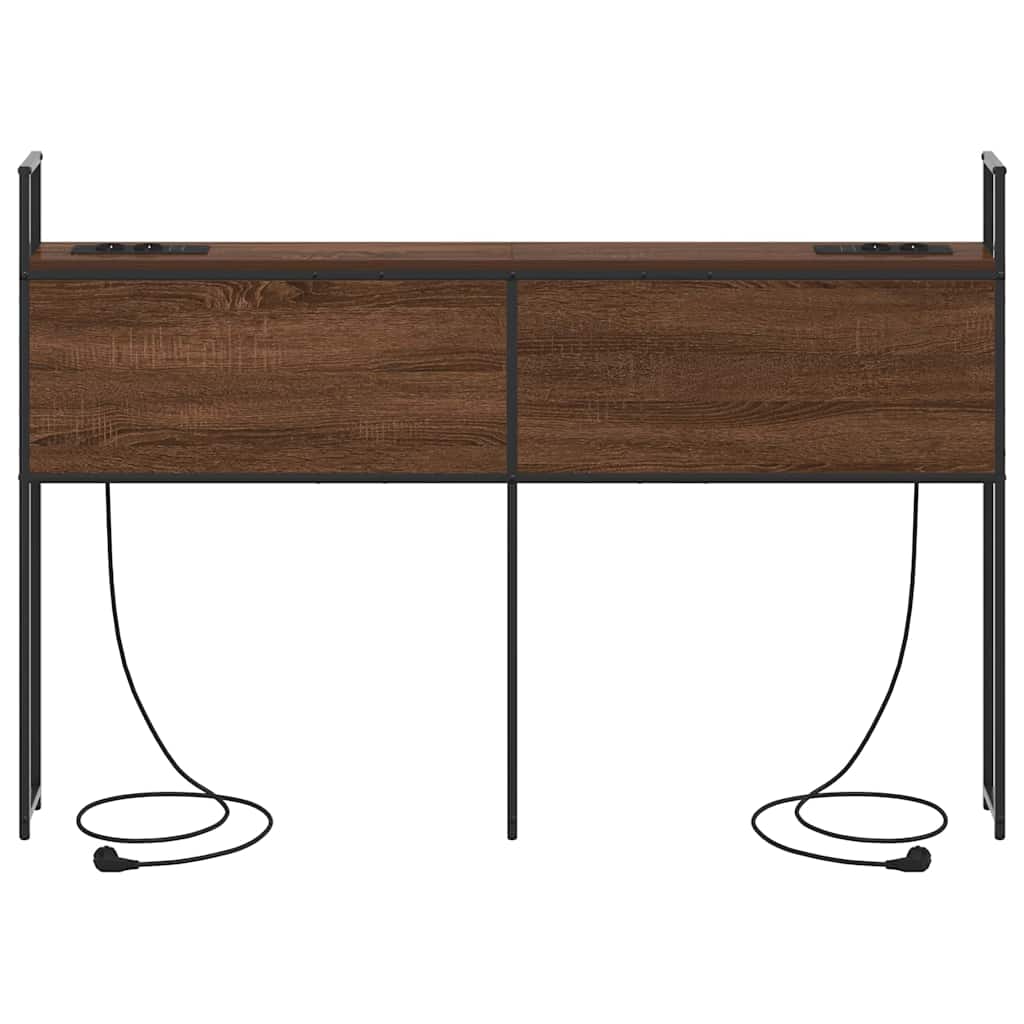 Testiera con Stazione di Carica e Storage Rovere marrone 150 cm
