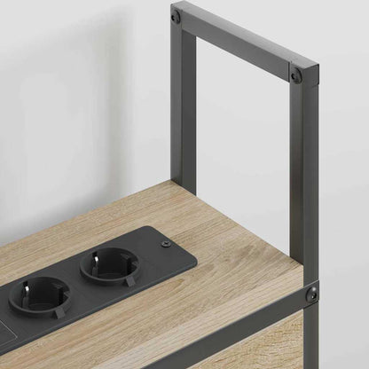 Testiera con Stazione di Carica e Storage rovere sonoma 160 cm