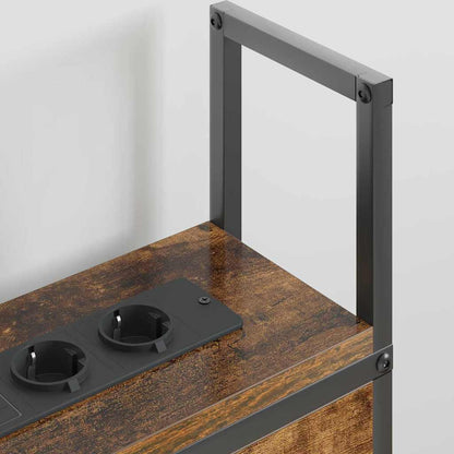 Testiera con Stazione di Carica e Storage Rovere fumo 160 cm