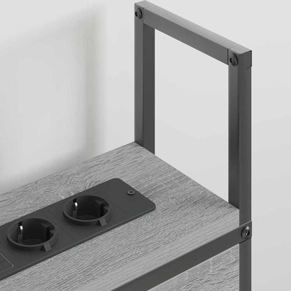 Testiera con Stazione di Carica e Storage Grigio sonoma 160 cm