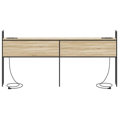 Testiera con Stazione di Carica e Storage rovere sonoma 180 cm