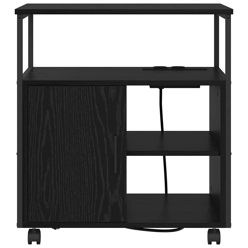 Cabina con Stazione di Ricarica Rovere Nero 61 x 46 x 67 cm | homemem39