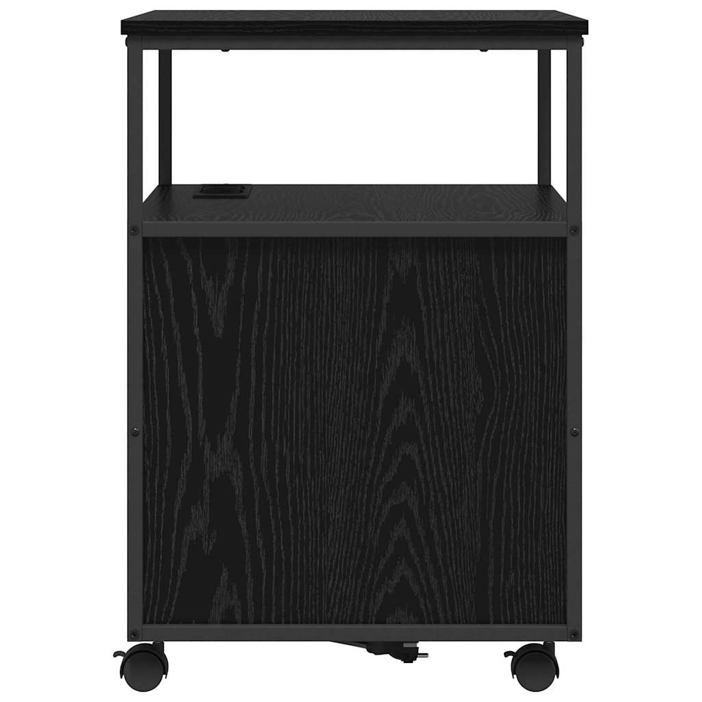 Cabina con Stazione di Ricarica Rovere Nero 61 x 46 x 67 cm | homemem39