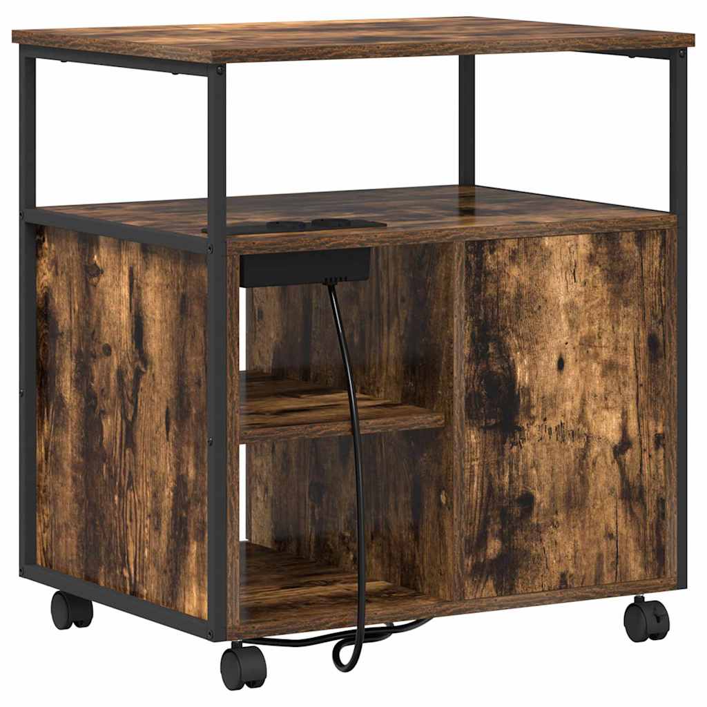 Cabina con Stazione di Ricarica Rovere fumé 61 x 46 x 67 cm | homemem39
