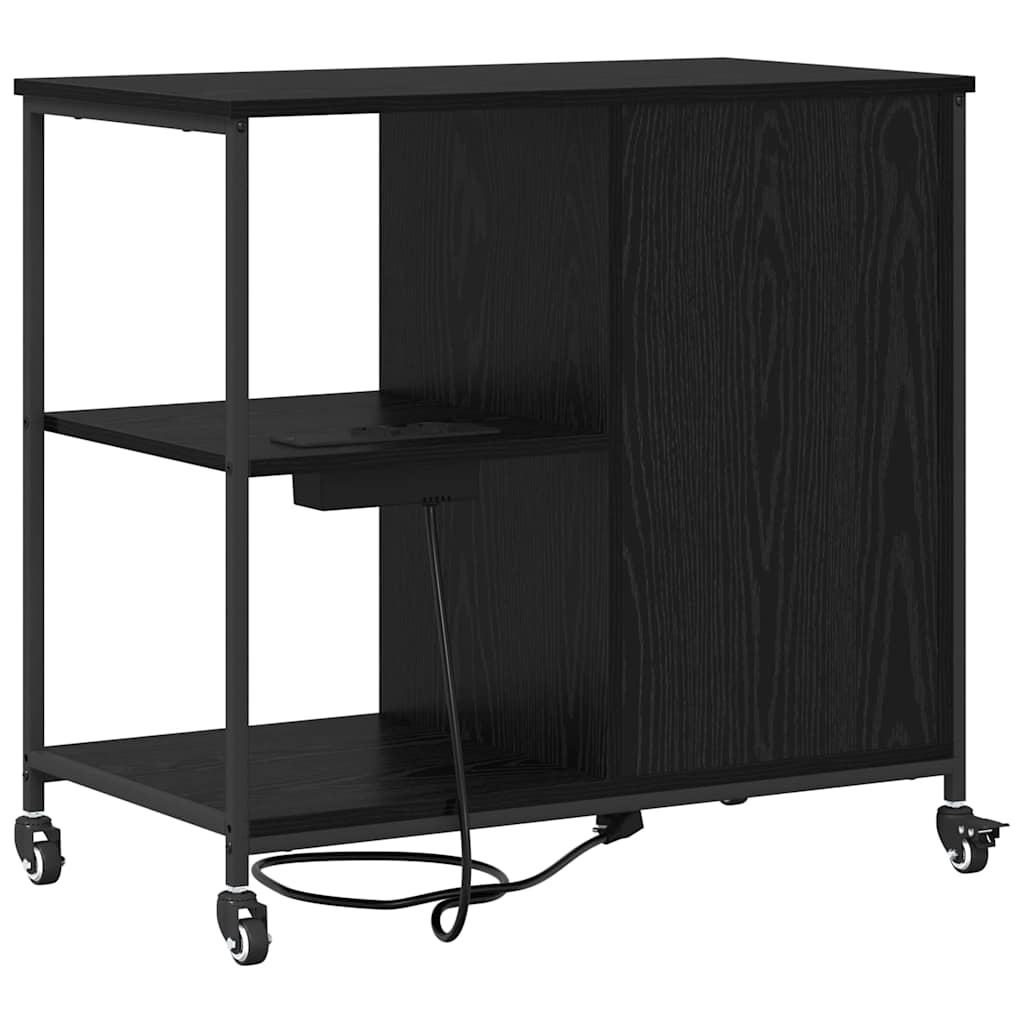 Cabina con Stazione di Ricarica Rovere Nero 76 x 41 x 72 cm | homemem39