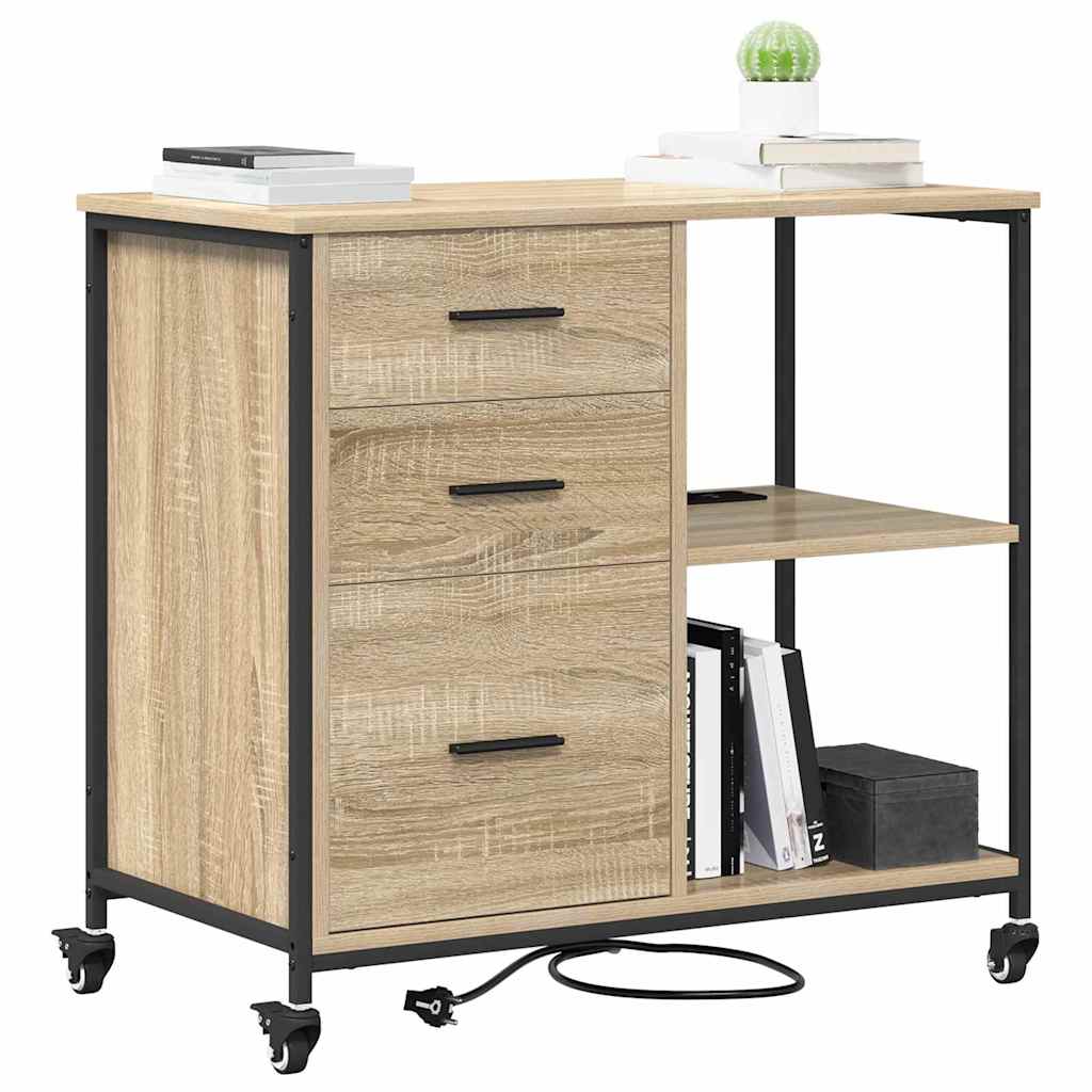 Cabina con Stazione di Ricarica Rovere Sonoma 76 x 41 x 72 cm | homemem39