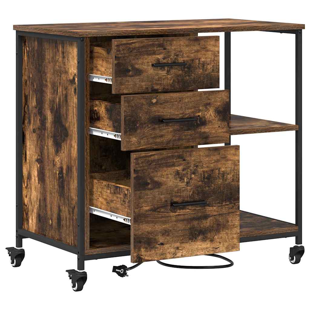 Cabina con Stazione di Ricarica Rovere fumé 76 x 41 x 72 cm | homemem39
