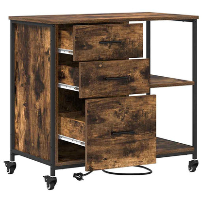 Cabina con Stazione di Ricarica Rovere fumé 76 x 41 x 72 cm | homemem39