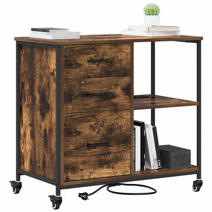 Cabina con Stazione di Ricarica Rovere fumé 76 x 41 x 72 cm | homemem39