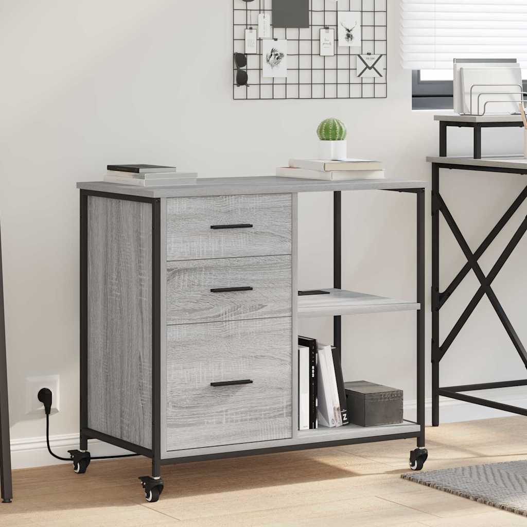 Cabina con Stazione di Ricarica Grigio Sonoma 76 x 41 x 72 cm | homemem39