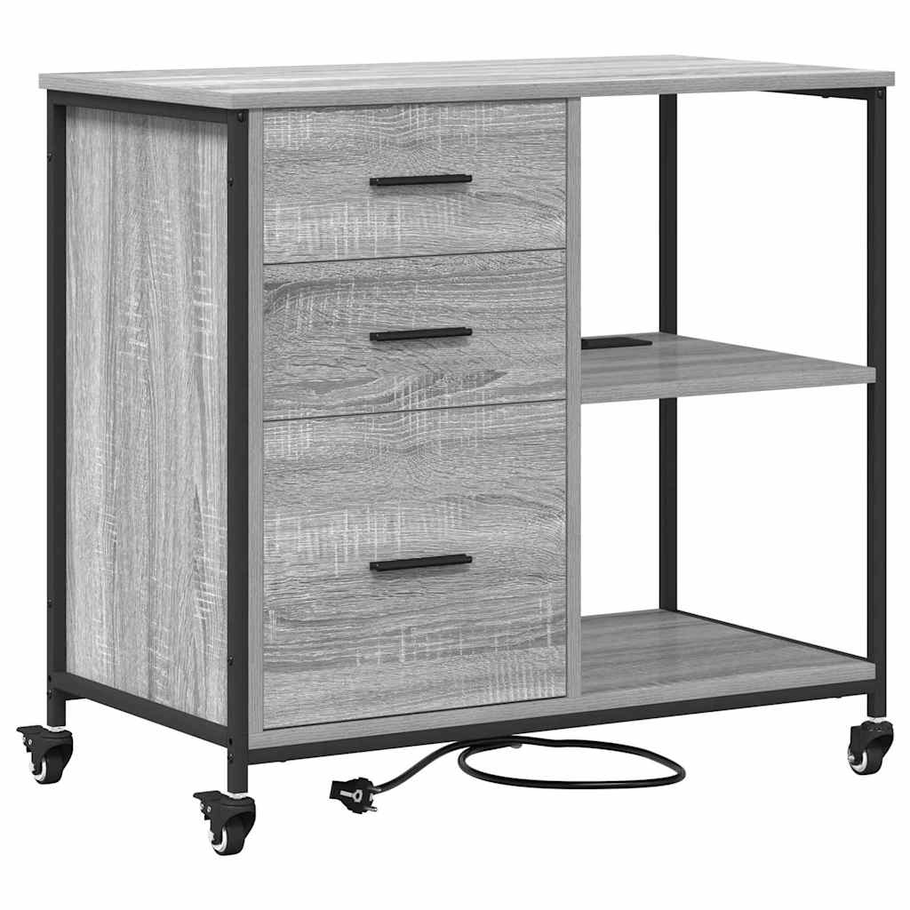 Cabina con Stazione di Ricarica Grigio Sonoma 76 x 41 x 72 cm | homemem39