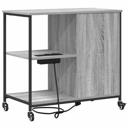 Cabina con Stazione di Ricarica 76 x 41 x 72 cm Grigio Sonoma