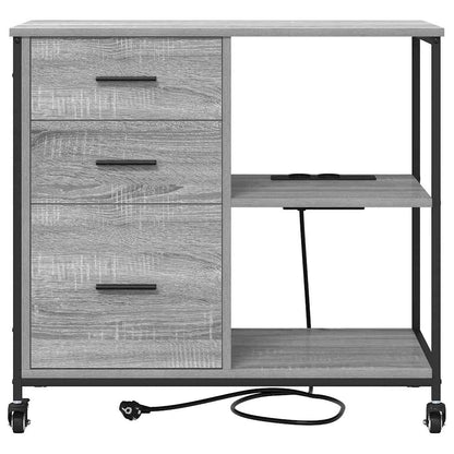 Cabina con Stazione di Ricarica Grigio Sonoma 76 x 41 x 72 cm | homemem39