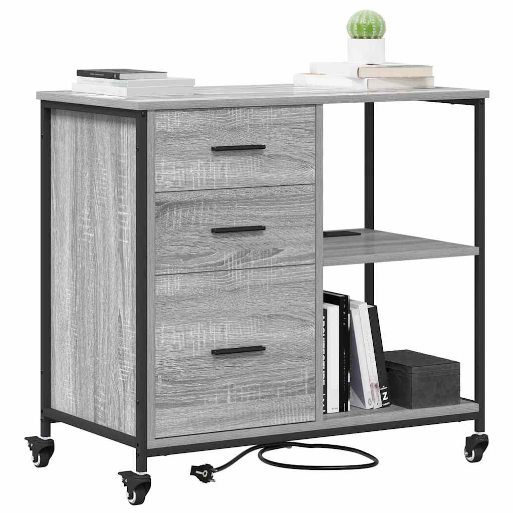 Cabina con Stazione di Ricarica Grigio Sonoma 76 x 41 x 72 cm | homemem39
