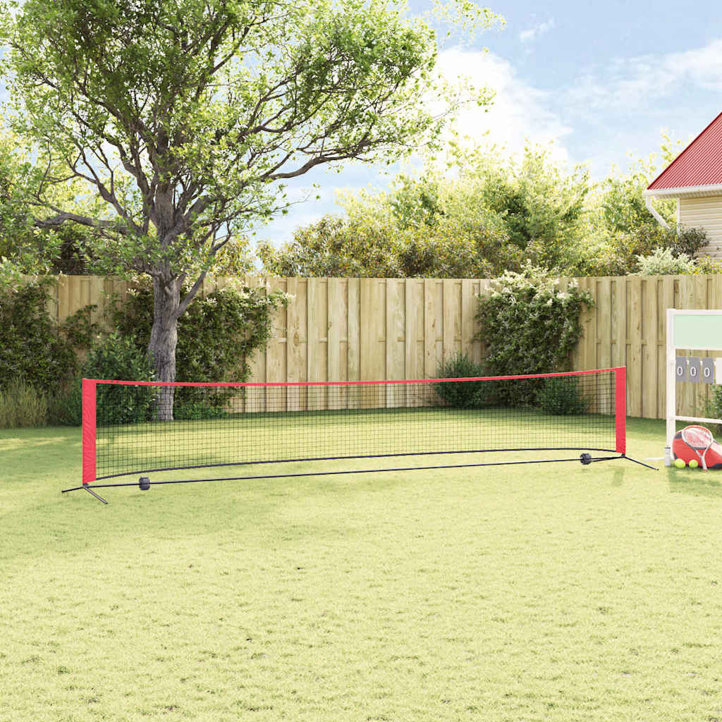 Rete da tennis Nero e rosso 494.5 x 90 x 87 cm Poliestere