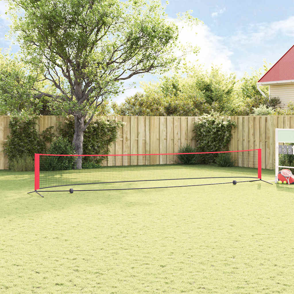 Rete da tennis Nero e rosso 595 x 90.5 x 87 cm Poliestere