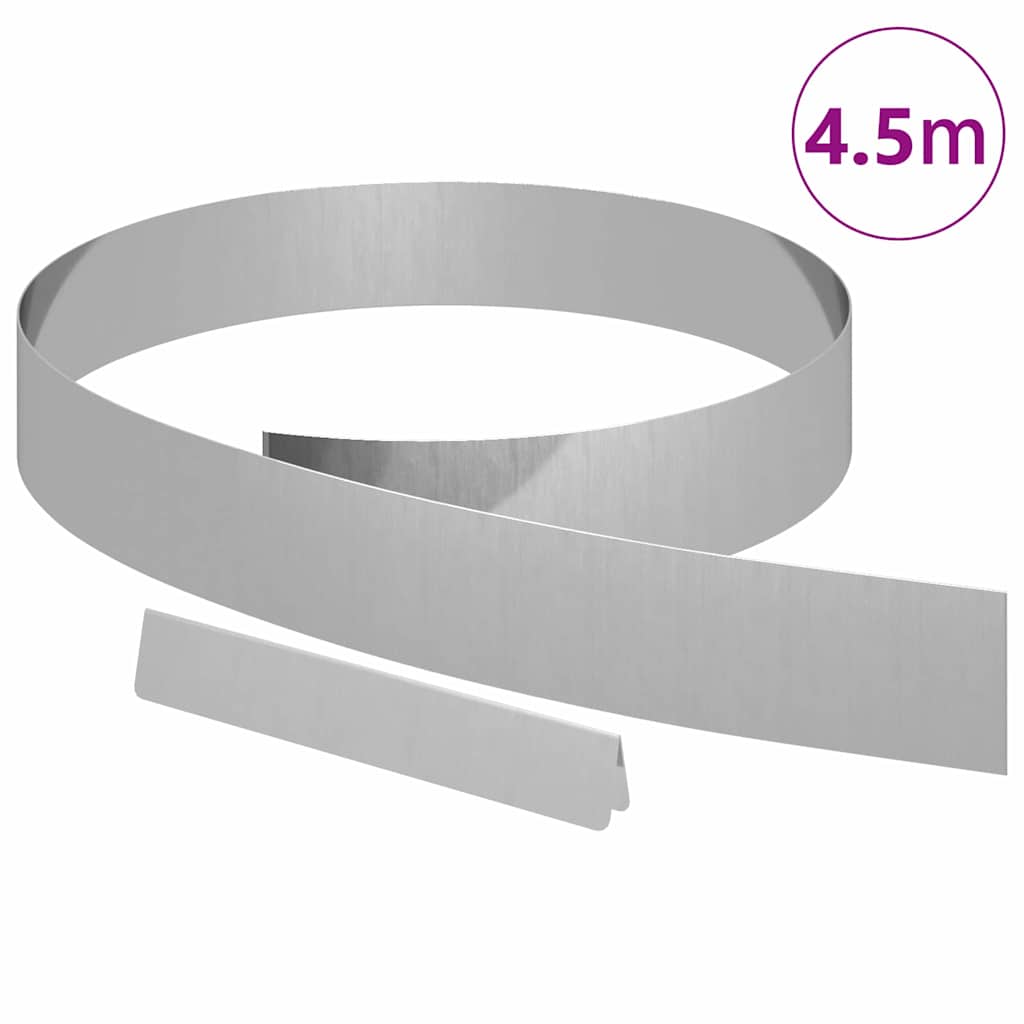 Bordura per Prato Argento 450 x 0,05 x 10 cm Acciaio zincato | homemem39