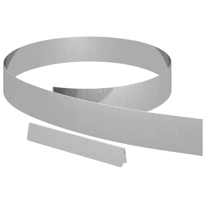 Bordura per Prato 4 pcs Argento 450 x 0,05 x 10 cm | homemem39