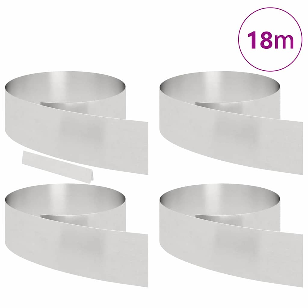 Bordura per Prato 4 pcs Argento 450 x 0,05 x 20 cm | homemem39