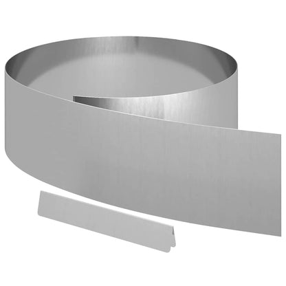 Bordura per Prato Argento 450 x 0,05 x 20 cm Acciaio zincato | homemem39