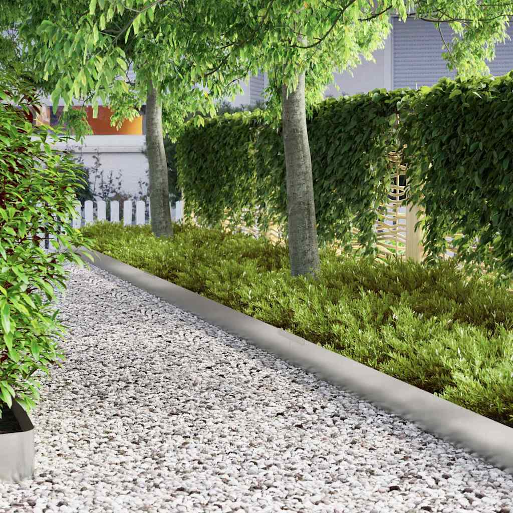 Finitura per Prato da Giardino 4 pcs Argento 450 x 25 cm