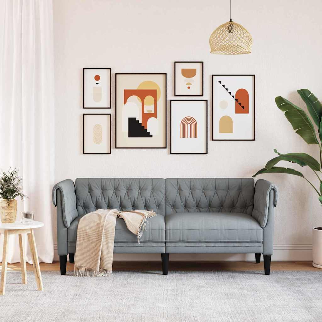 Divano Chesterfield Altro Grigio chiaro 182.5 x 74.5 x 74.5 cm - homemem39