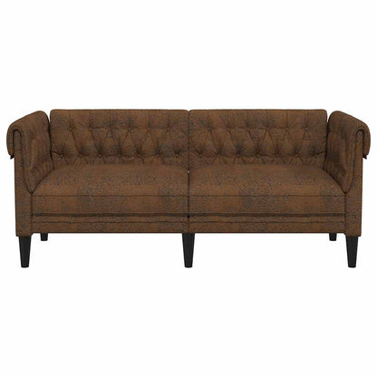 Divano Chesterfield con cuscino Marrone 182.5 x 74.5 x 74.5 cm - homemem39