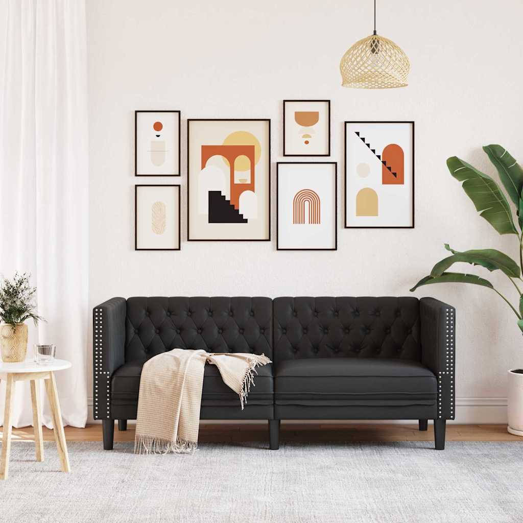Divano Nero 174 x 74,5 x 70,5 cm PVC | homemem39