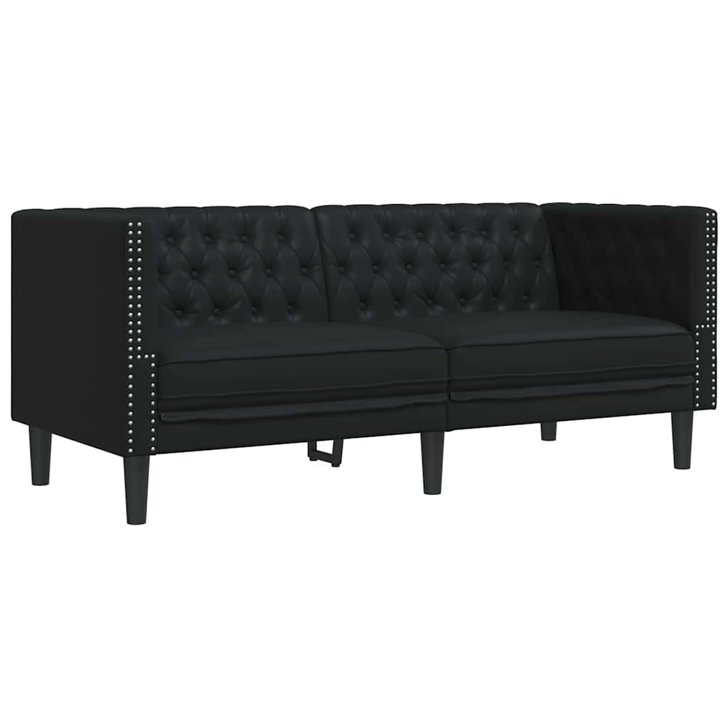 Divano Chesterfield Nero 174 x 74.5 x 70.5 cm Pelle sintetica - homemem39