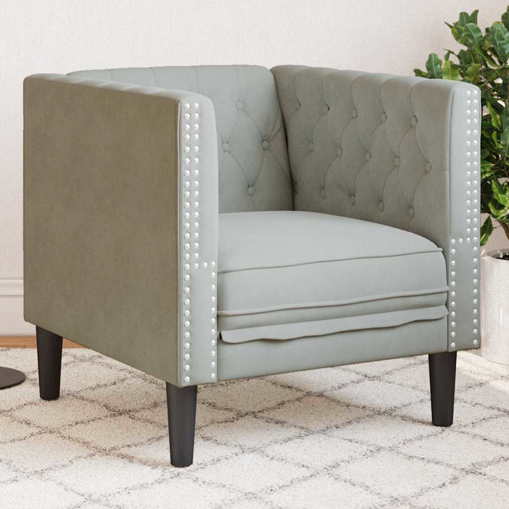 Divano Grigio chiaro 74,5 x 71 x 70,5 cm Velluto | homemem39