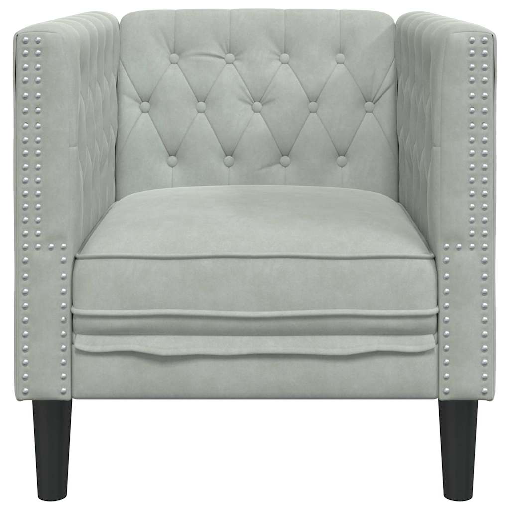 Divano Grigio chiaro 74,5 x 71 x 70,5 cm Velluto | homemem39
