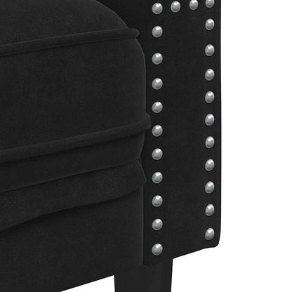 Divano Nero 74,5 x 71 x 70,5 cm Velluto | homemem39