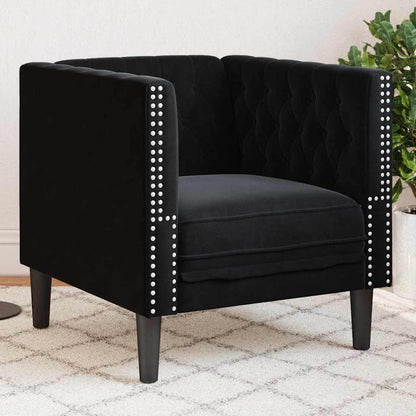 Divano Nero 74,5 x 71 x 70,5 cm Velluto