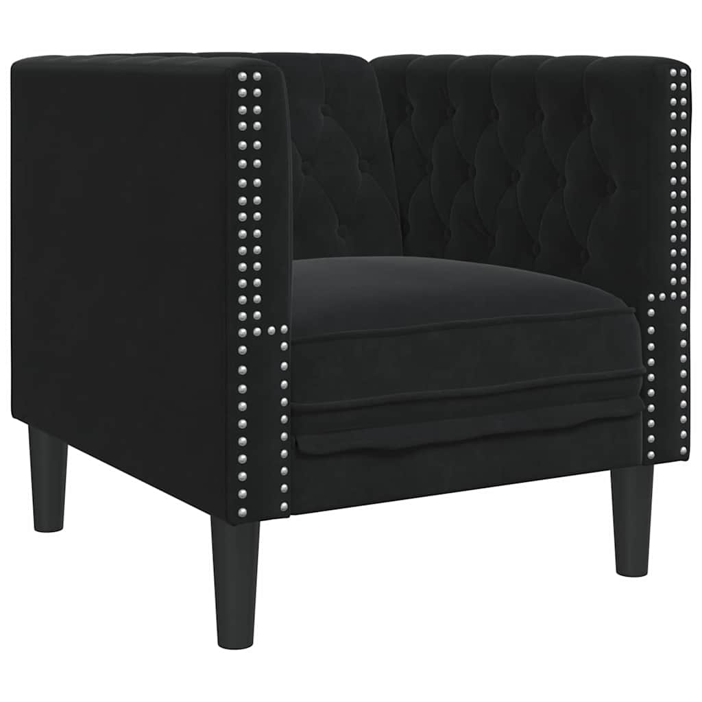 Divano Nero 74,5 x 71 x 70,5 cm Velluto | homemem39