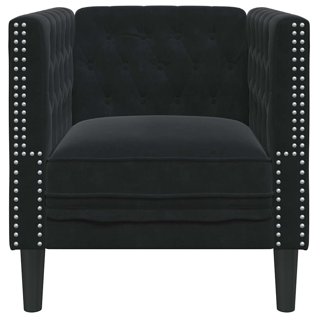 Divano Nero 74,5 x 71 x 70,5 cm Velluto | homemem39