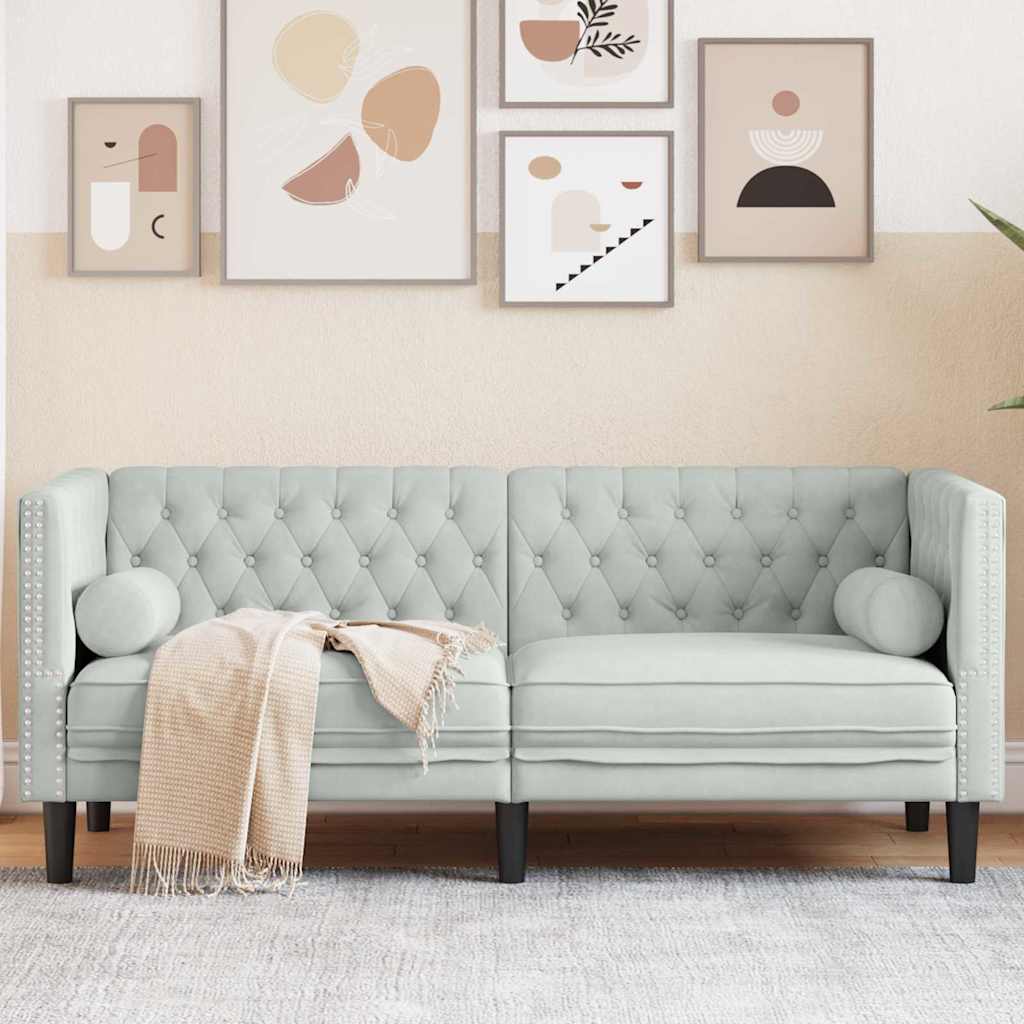 Divano Grigio chiaro 174 x 74,5 x 70,5 cm Velluto