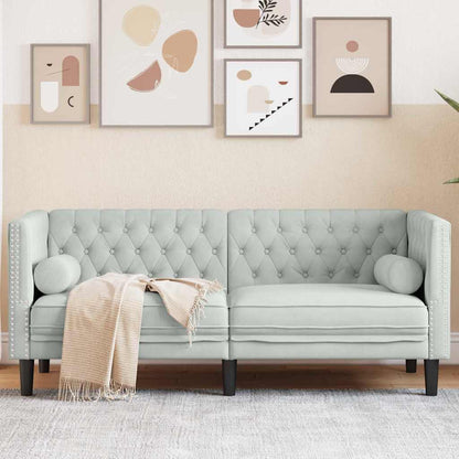 Divano Grigio chiaro 174 x 74,5 x 70,5 cm Velluto