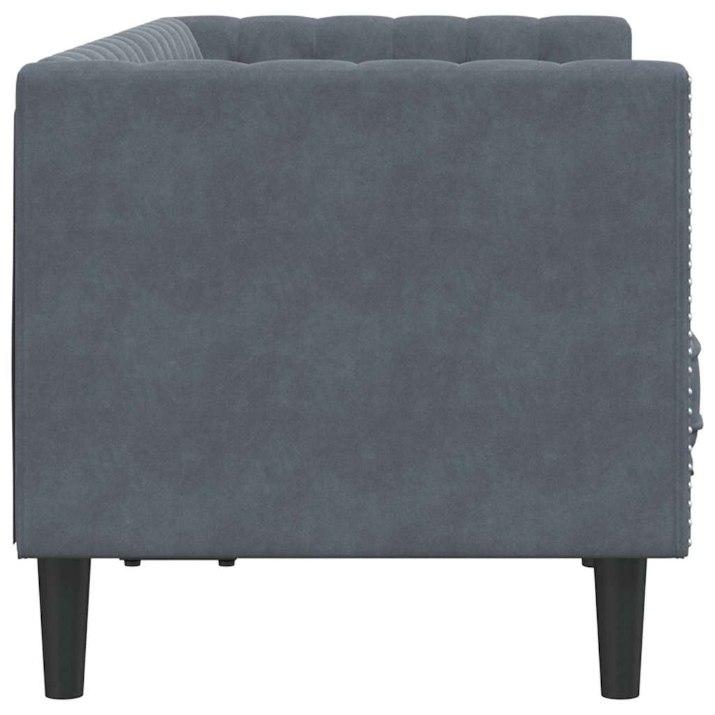 Divano Chesterfield Grigio scuro 174 x 74.5 x 70.5 cm Velluto - homemem39