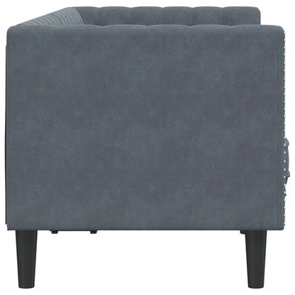 Divano Chesterfield Grigio scuro 174 x 74.5 x 70.5 cm Velluto - homemem39