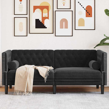 Divano Nero 174 x 74,5 x 70,5 cm Velluto