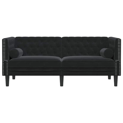 Divano Chesterfield Altro Nero 174 x 74.5 x 70.5 cm Velluto - homemem39