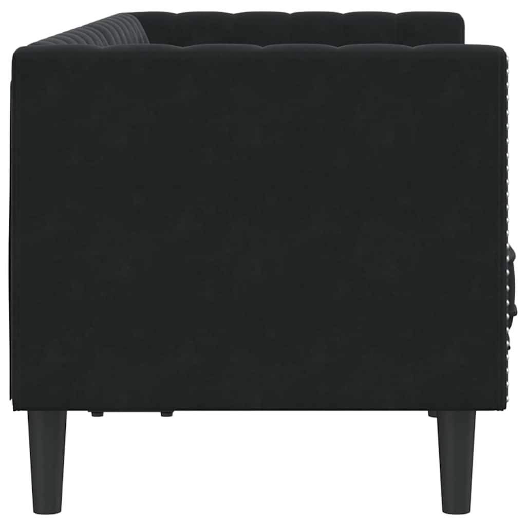 Divano Chesterfield Altro Nero 174 x 74.5 x 70.5 cm Velluto - homemem39