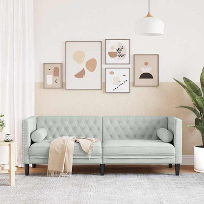 Divano Grigio chiaro 194 x 74,5 x 70,5 cm Velluto