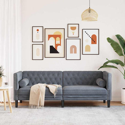 Divano Grigio scuro 194 x 74,5 x 70,5 cm Velluto | homemem39
