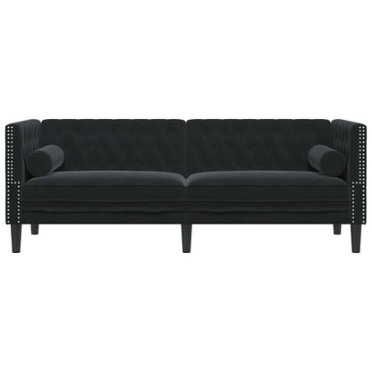 Divano Chesterfield Altro Nero 194 x 74.5 x 70.5 cm Velluto - homemem39