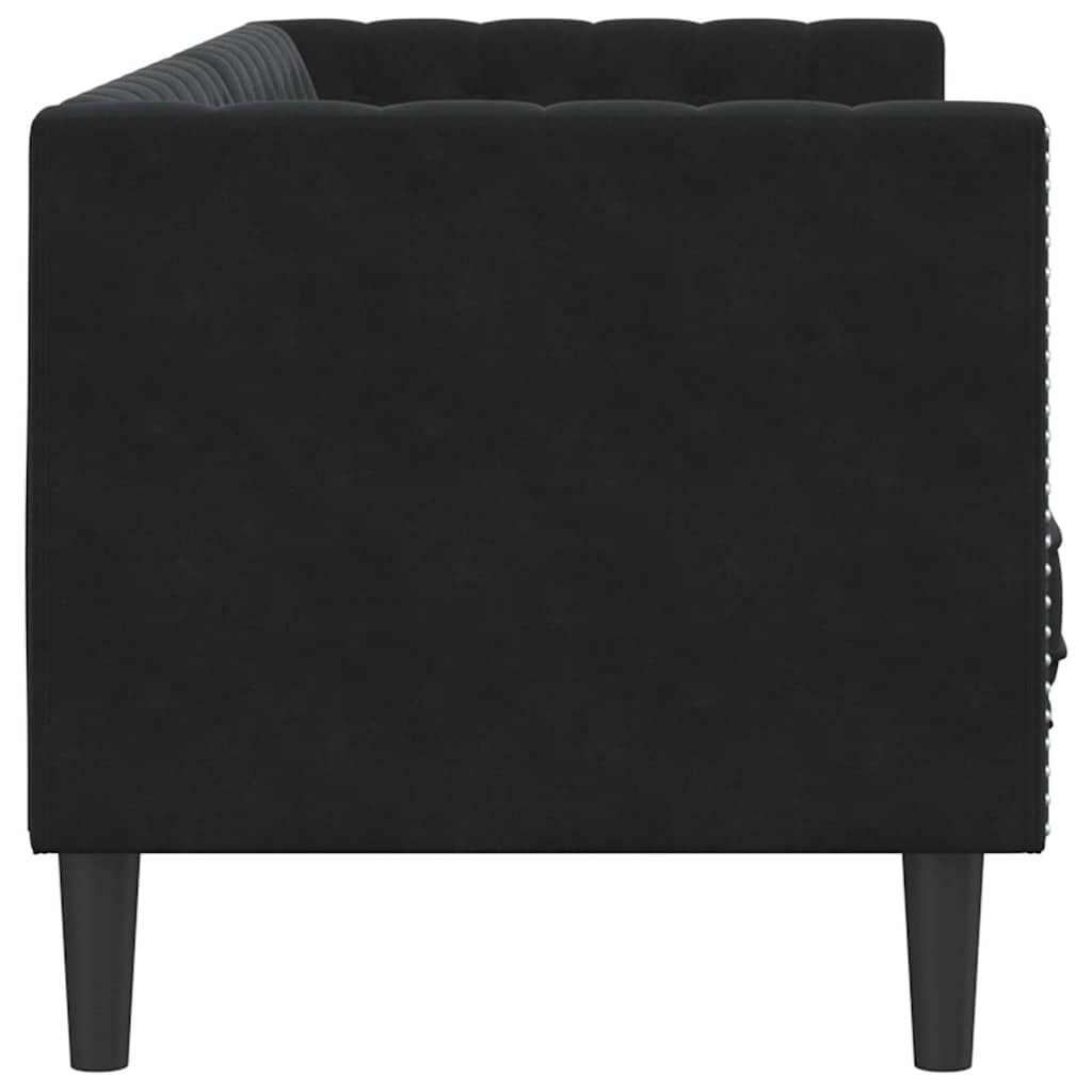 Divano Chesterfield Altro Nero 194 x 74.5 x 70.5 cm Velluto - homemem39